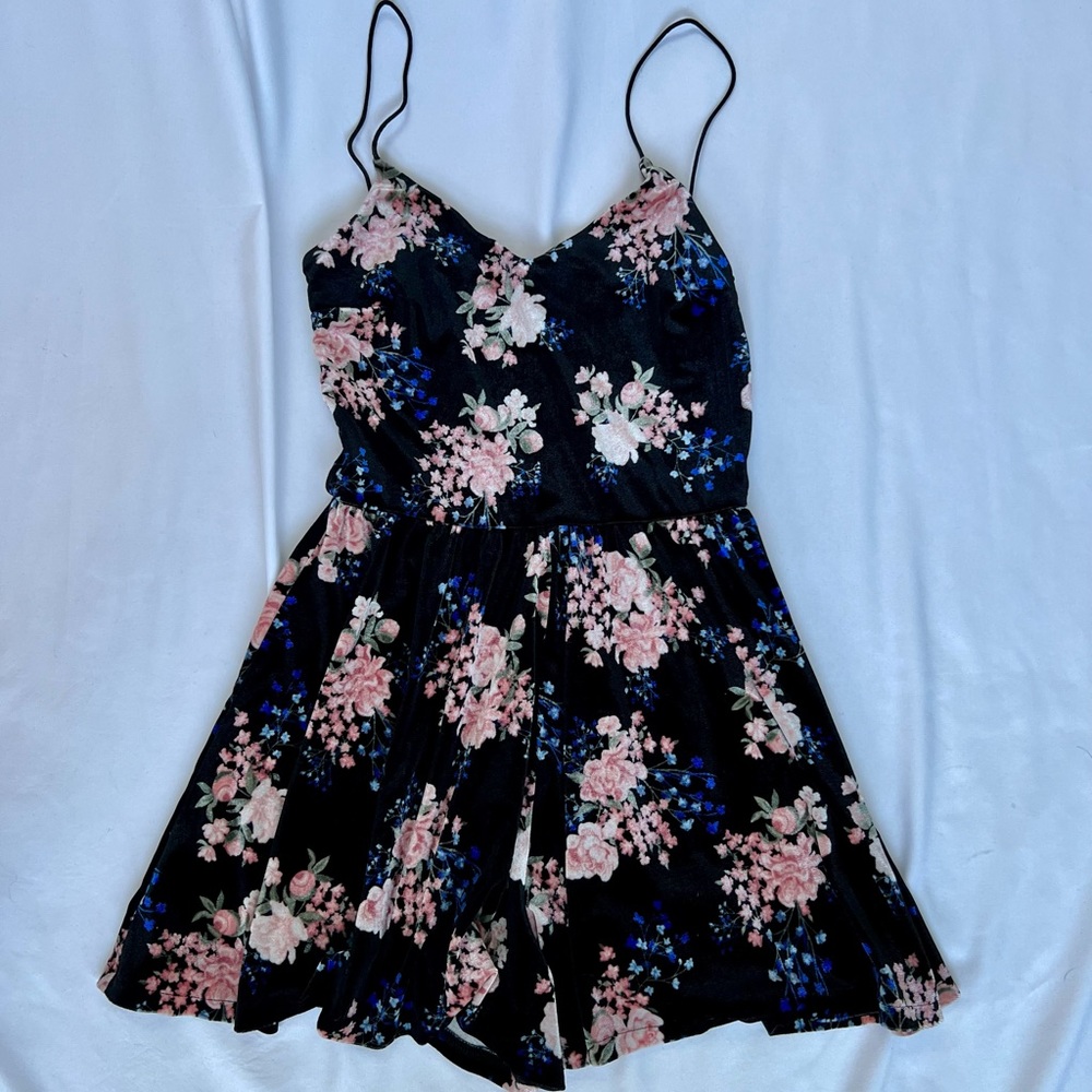 H&M Floral Velvet Romper